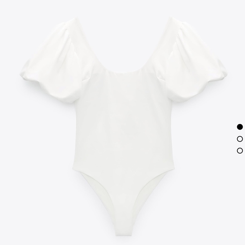 Zara White Balloon Sleeve Swim
